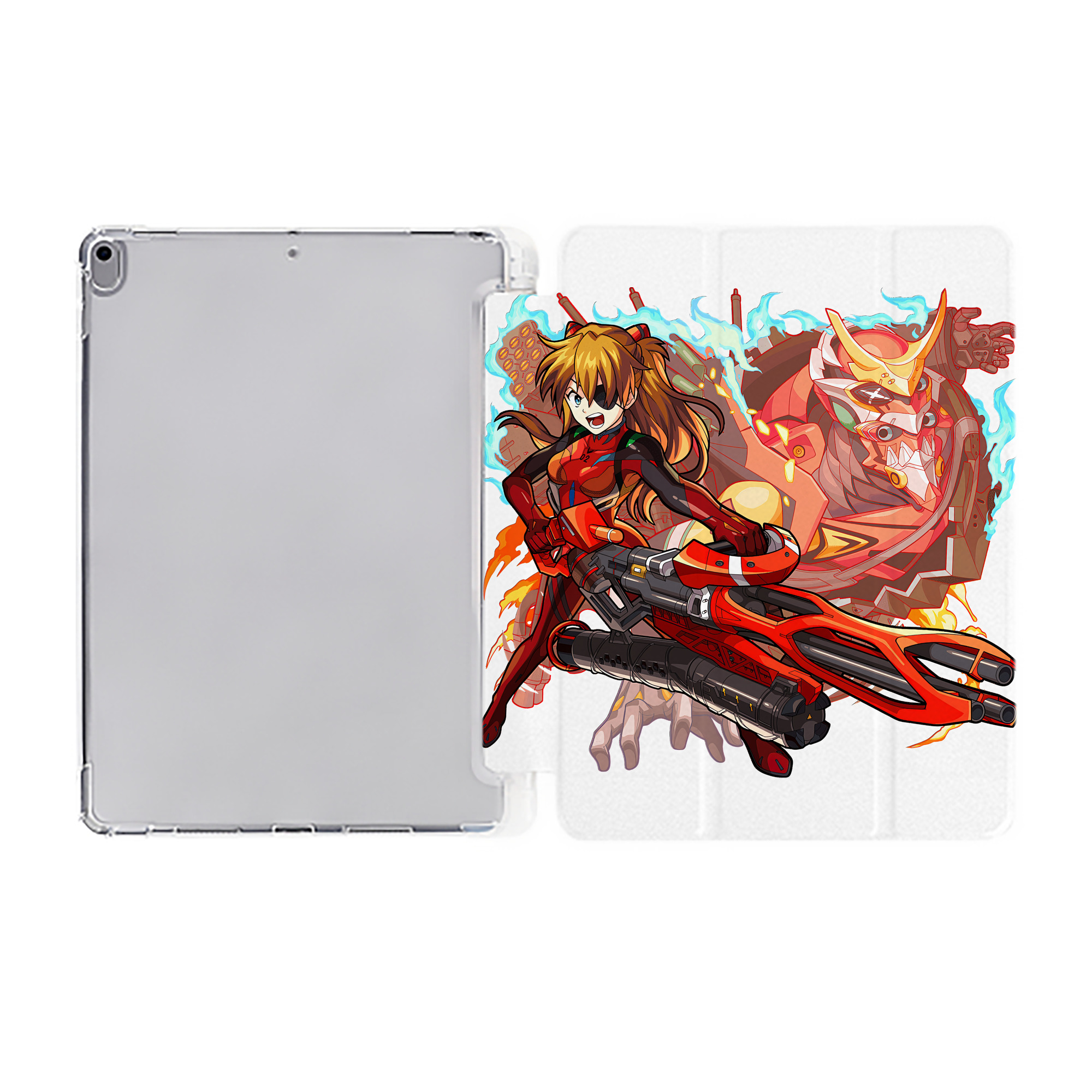 （画像用） EVA 新世紀エヴァンゲリオン IPad ケース ペン収納付き 三つ折りスタンド PUレザー×シリコン 対応機種9.5/10.5/10.9インチ